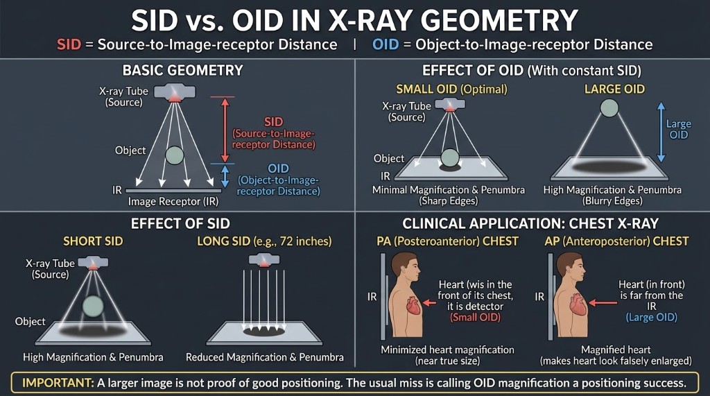 SID versus OID: more OID magnifies the part and softens the edges.